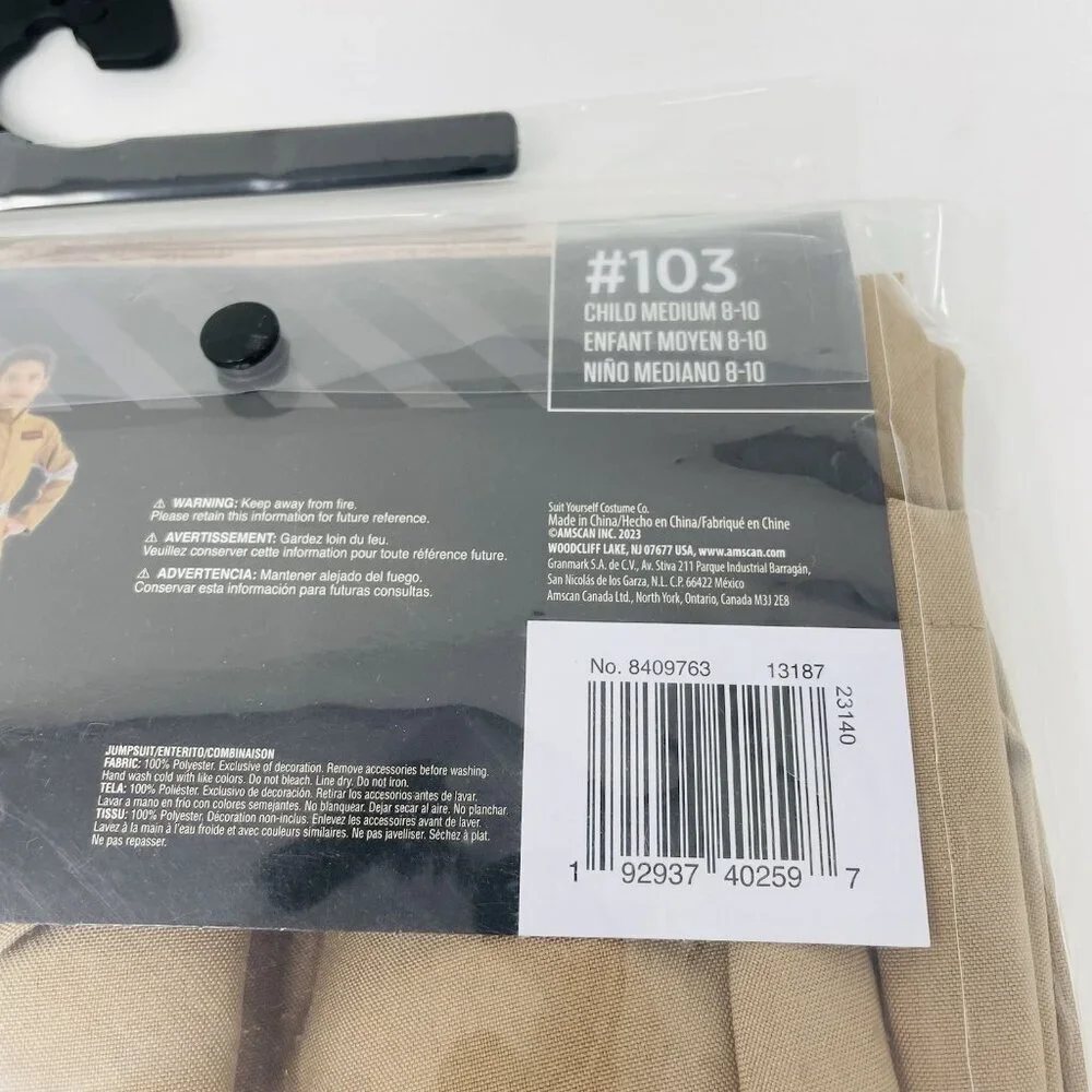 Ghostbusters Youth Child Unisex Medium 8-10 Jumpsuit Halloween Costume in Brown - Picture 6 of 8